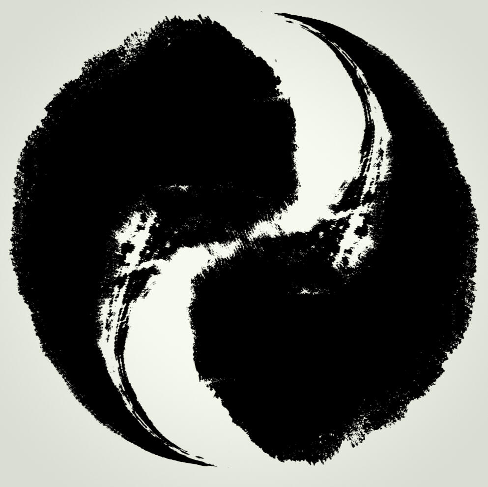 Yin and Yang Symbol Stylized brushwork depicting Yin and Yang